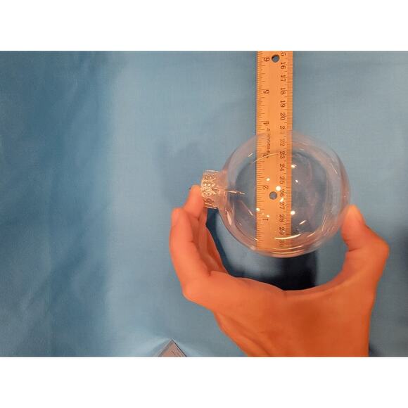 Celebrate It Set Of 6  3" Clear plastic Ornaments round NIB Make Your Own Crafts - Picture 5 of 6